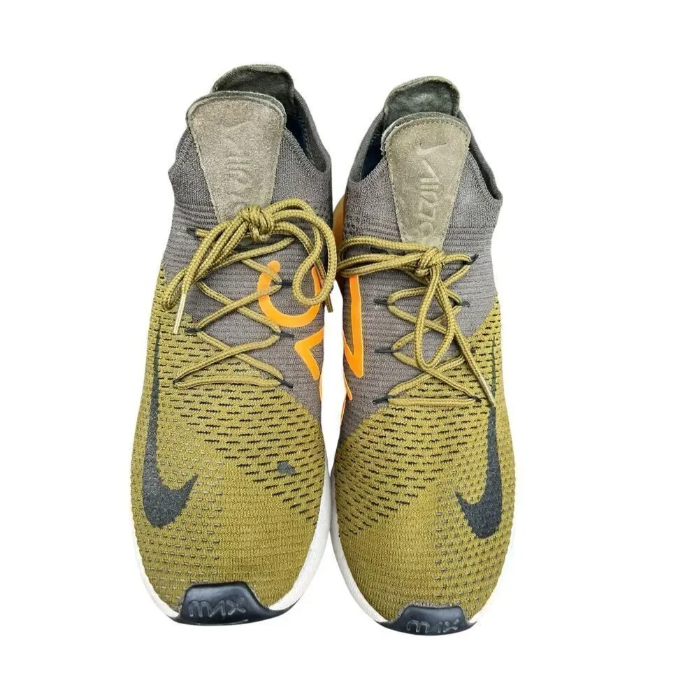 Nike Air Max 270 Flyknit Olive Flak Orange Mens Sz 11 Shoes A01023-301